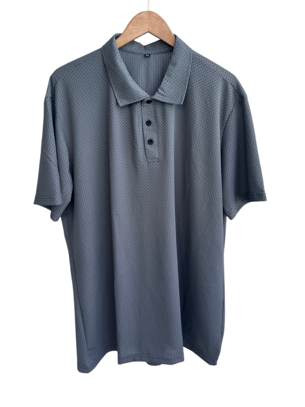 Breeze Men’s Textured Performance Polo Light Gray Size 2XL